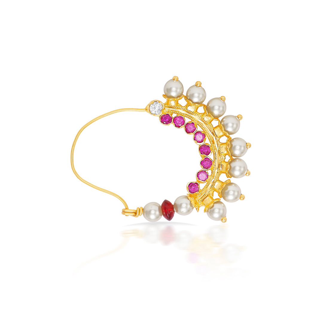 Suvarna Charm Yellow Gold Nath For Women