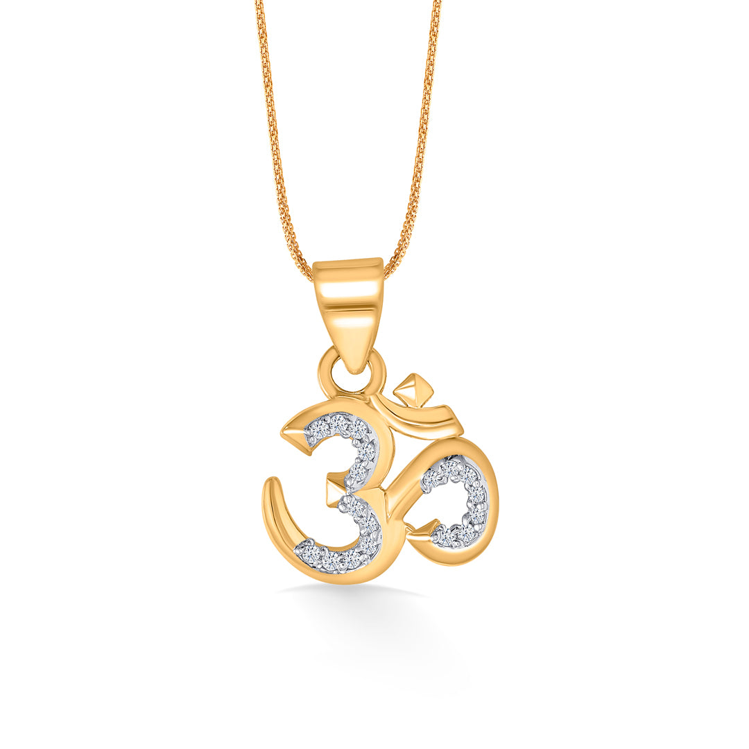 Essence of Om Gold Religious Pendant