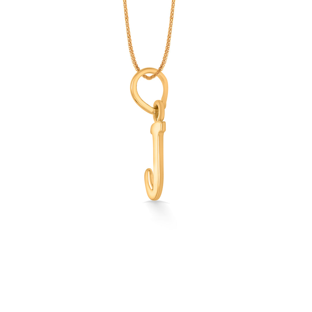 j letter yellow gold alphabet unisex pendant