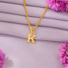 K Letter Yellow Gold Alphabet Unisex Pendant