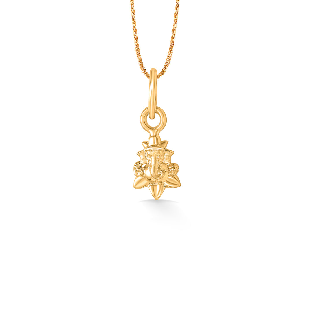 ganesha yellow gold religious unisex pendant