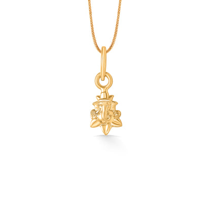 Ganesha Yellow Gold Religious Unisex Pendant