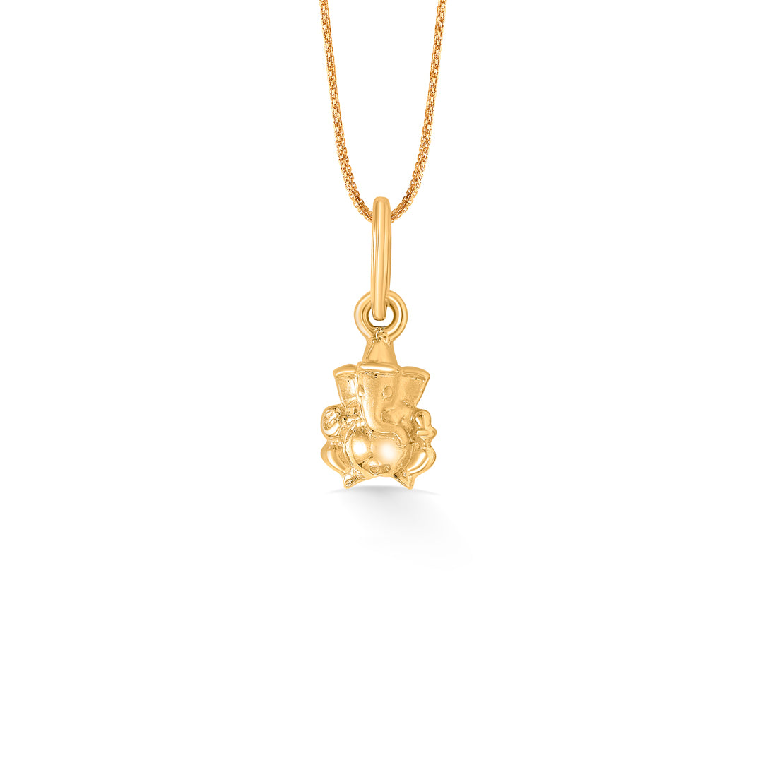 Ganapati Yellow Gold Religious Unisex Pendant