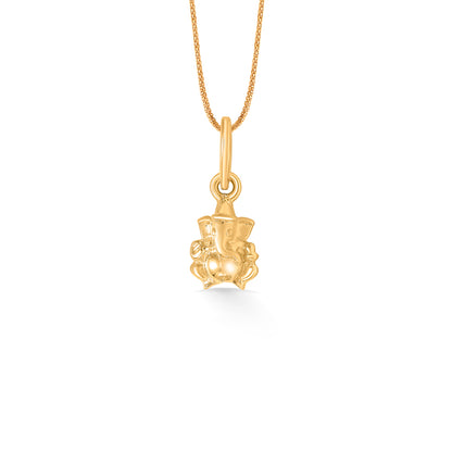 Ganapati Yellow Gold Religious Unisex Pendant