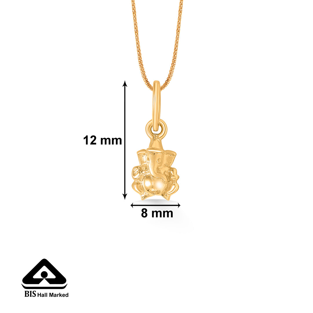 ganapati yellow gold religious unisex pendant