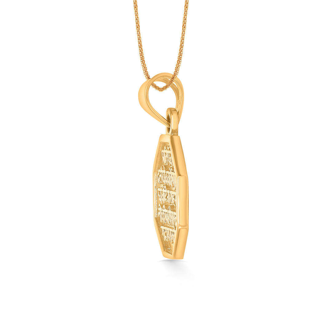 shivmudra yellow gold classic pendant for women