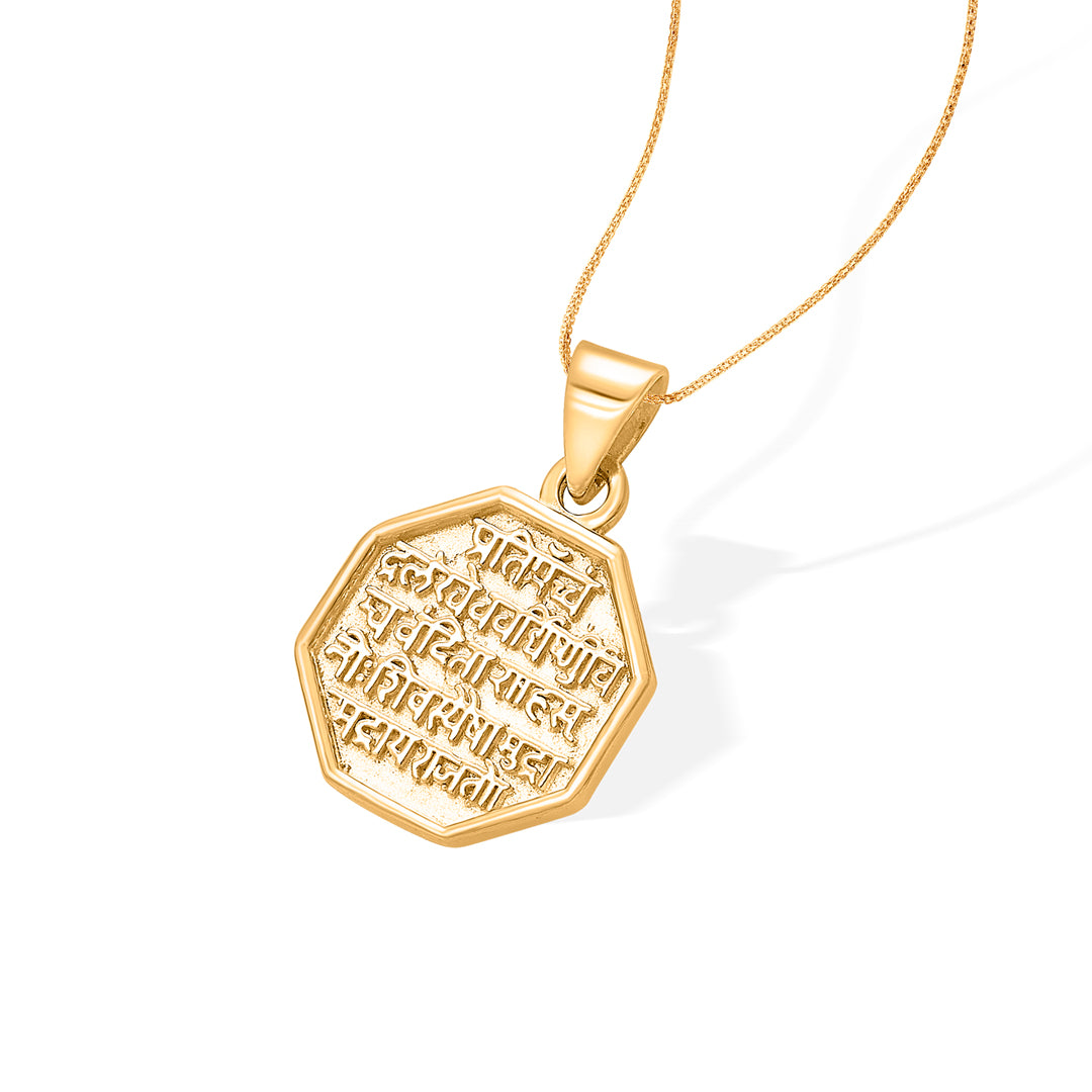 shivmudra yellow gold classic pendant for women