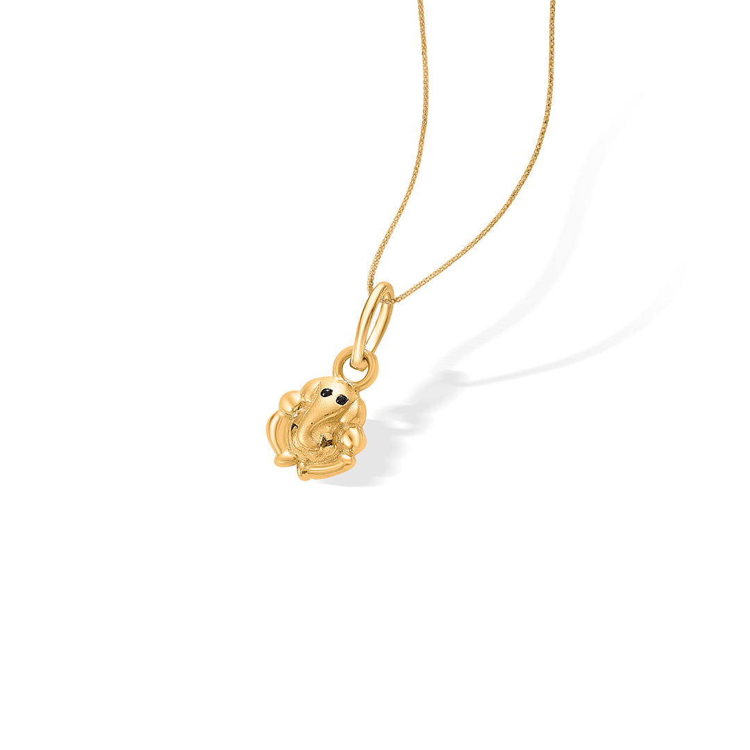 vinayak yellow gold religious unisex pendant