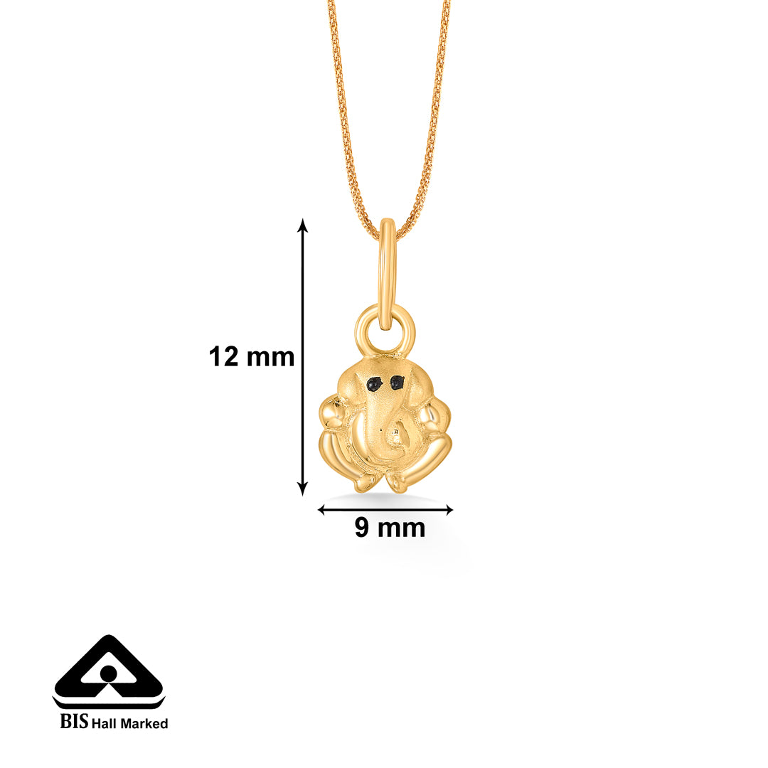 vinayak yellow gold religious unisex pendant