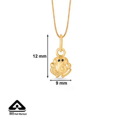 Vinayak Yellow Gold Religious Unisex Pendant