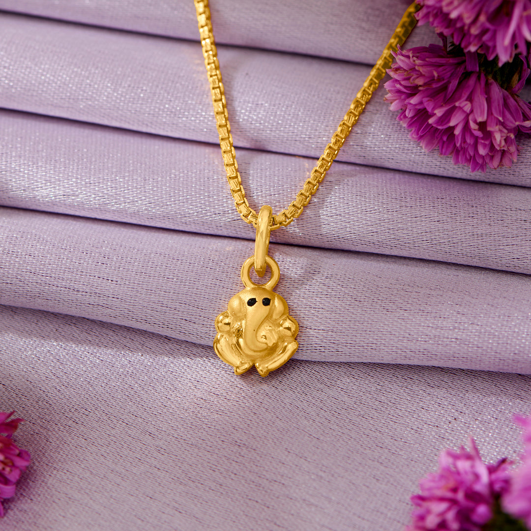 Vinayak Yellow Gold Religious Unisex Pendant