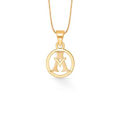 Alphabet Yellow Gold Unisex Pendant