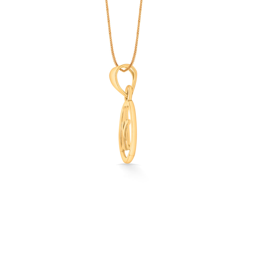 alphabet yellow gold unisex pendant
