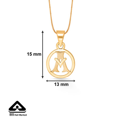 Alphabet Yellow Gold Unisex Pendant