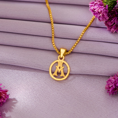 Alphabet Yellow Gold Unisex Pendant