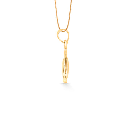 Khanda Yellow Gold Religious Unisex Pendant