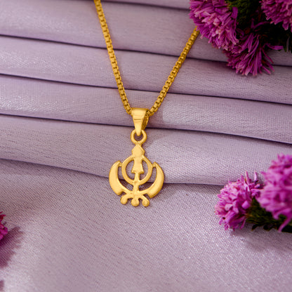 Khanda Yellow Gold Religious Unisex Pendant