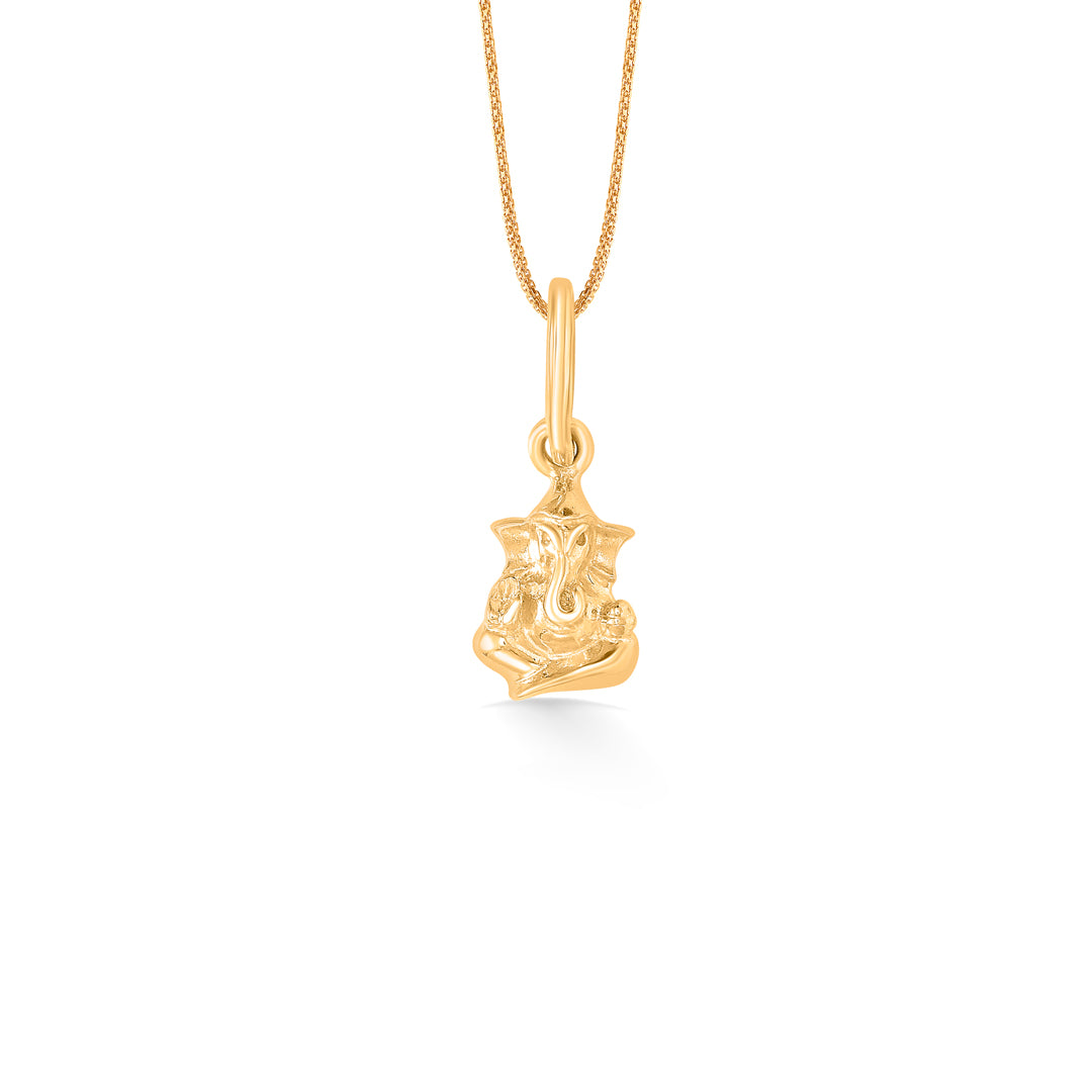 vighnaharta yellow gold religious unisex pendant