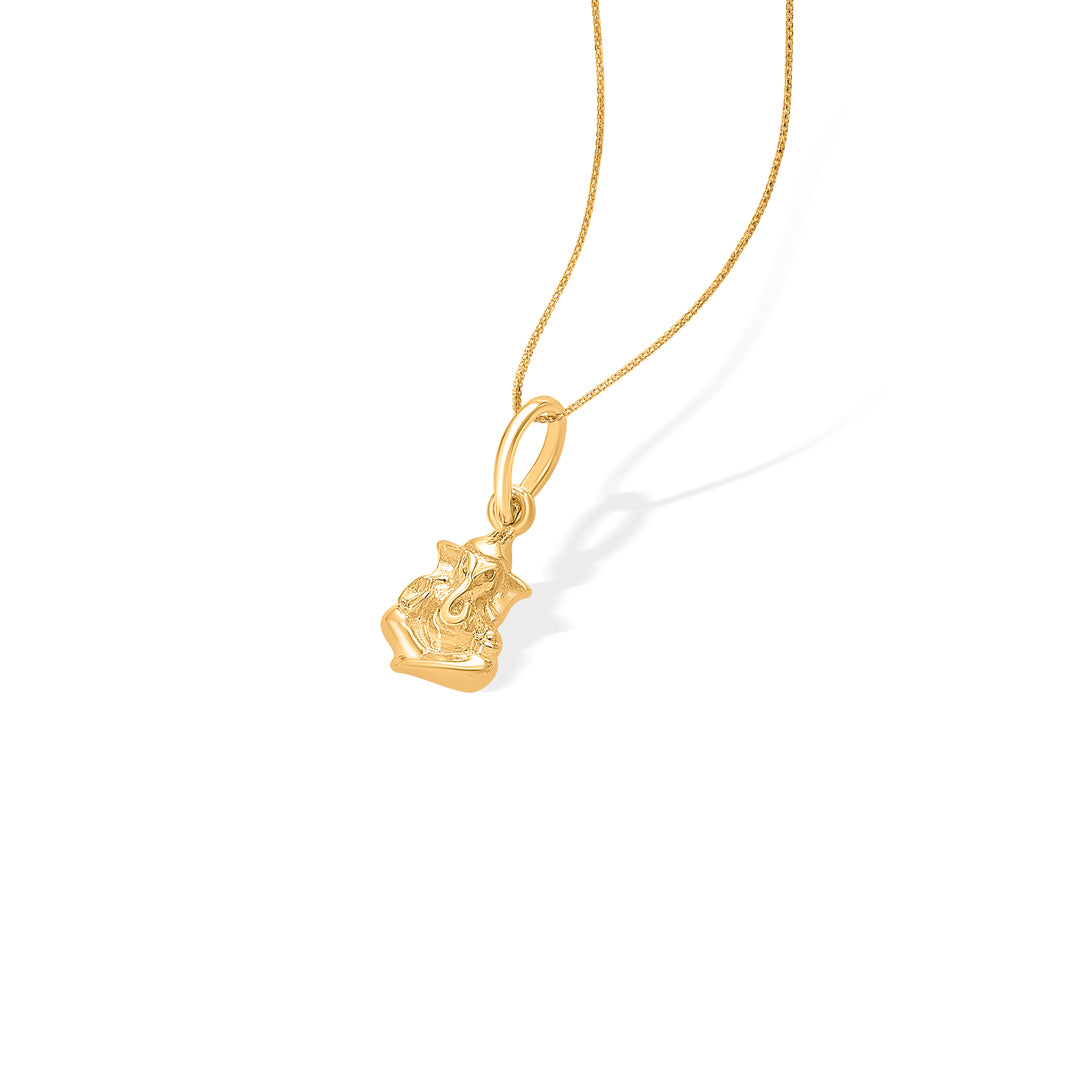 vighnaharta yellow gold religious unisex pendant
