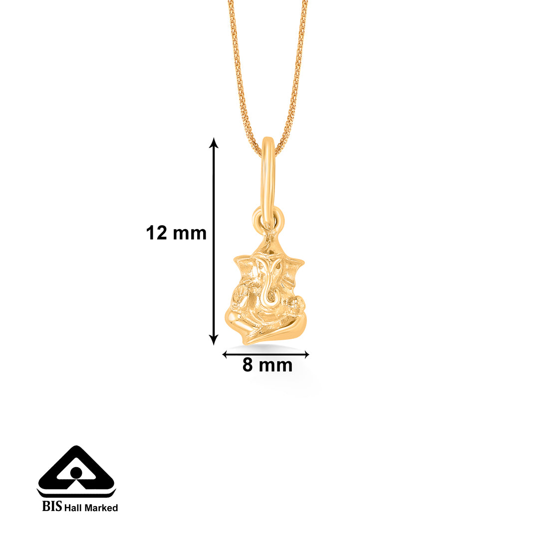 vighnaharta yellow gold religious unisex pendant