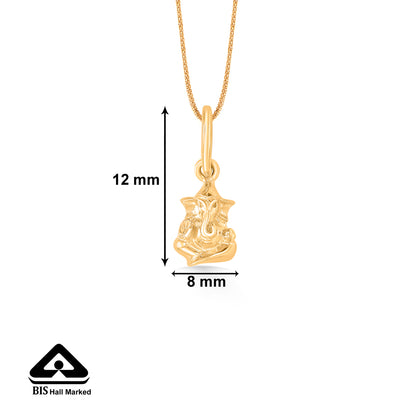 Vighnaharta Yellow Gold Religious Unisex Pendant