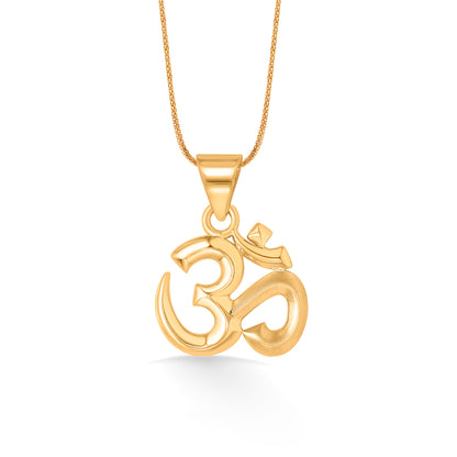 Devine Om Yellow Gold Religious Unisex Pendant