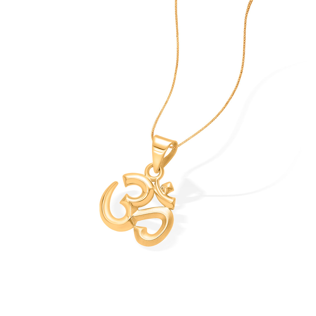 devine om yellow gold religious unisex pendant