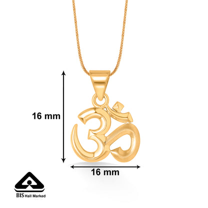 Devine Om Yellow Gold Religious Unisex Pendant