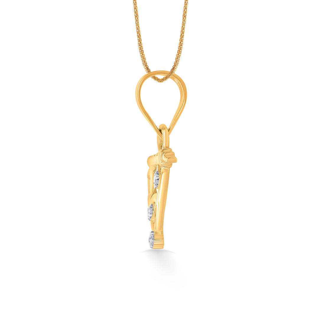 om basuri yellow gold religious unisex pendant