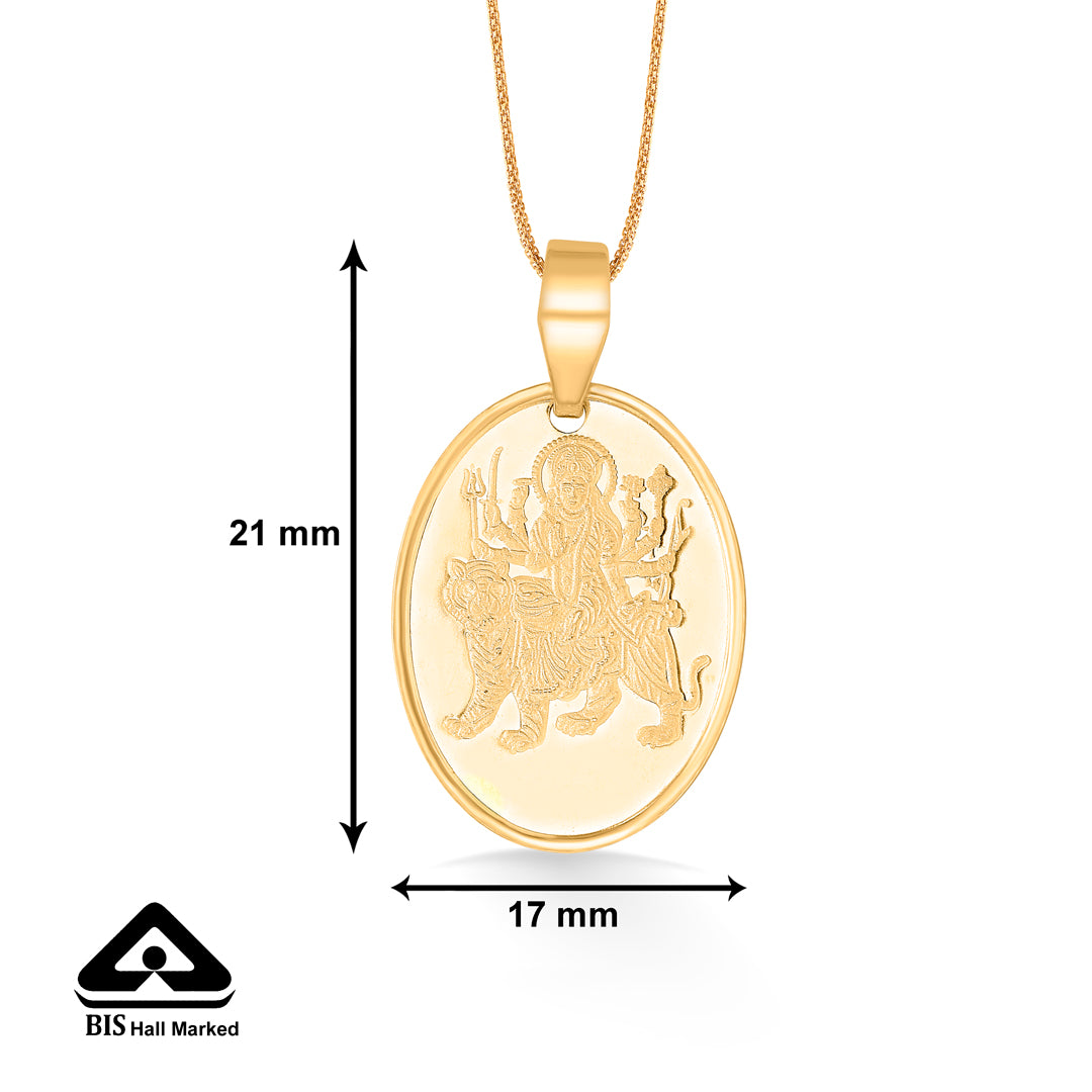 vaishno devi yellow gold religious unisex pendant