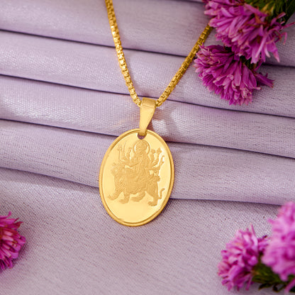 Vaishno Devi Yellow Gold Religious Unisex Pendant