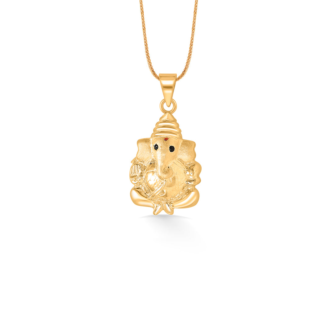 Lord Ganesha Yellow Gold Religious Unisex Pendant