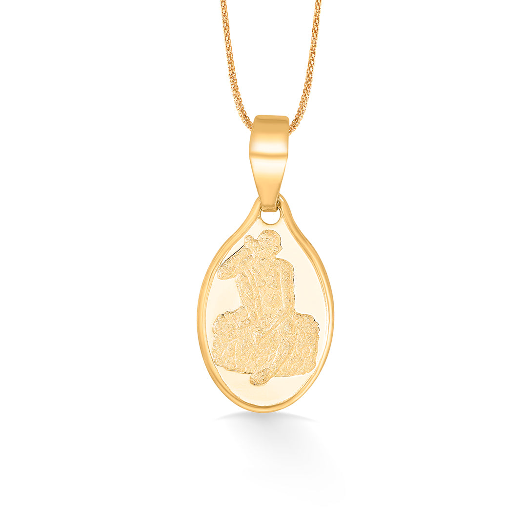 Gajanan Maharaj Yellow Gold Religious Unisex Pendant