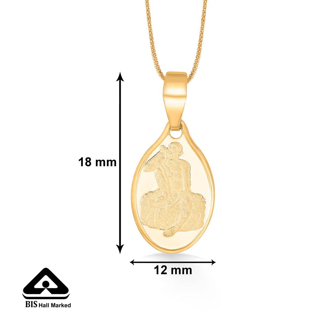 gajanan maharaj yellow gold religious unisex pendant