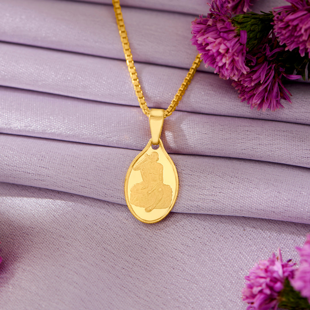 gajanan maharaj yellow gold religious unisex pendant