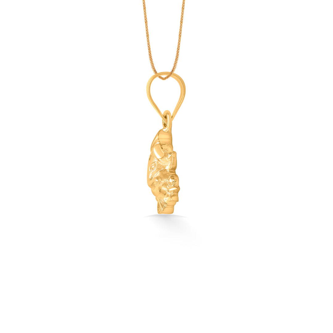 mahaganpati yellow gold religious unisex pendant