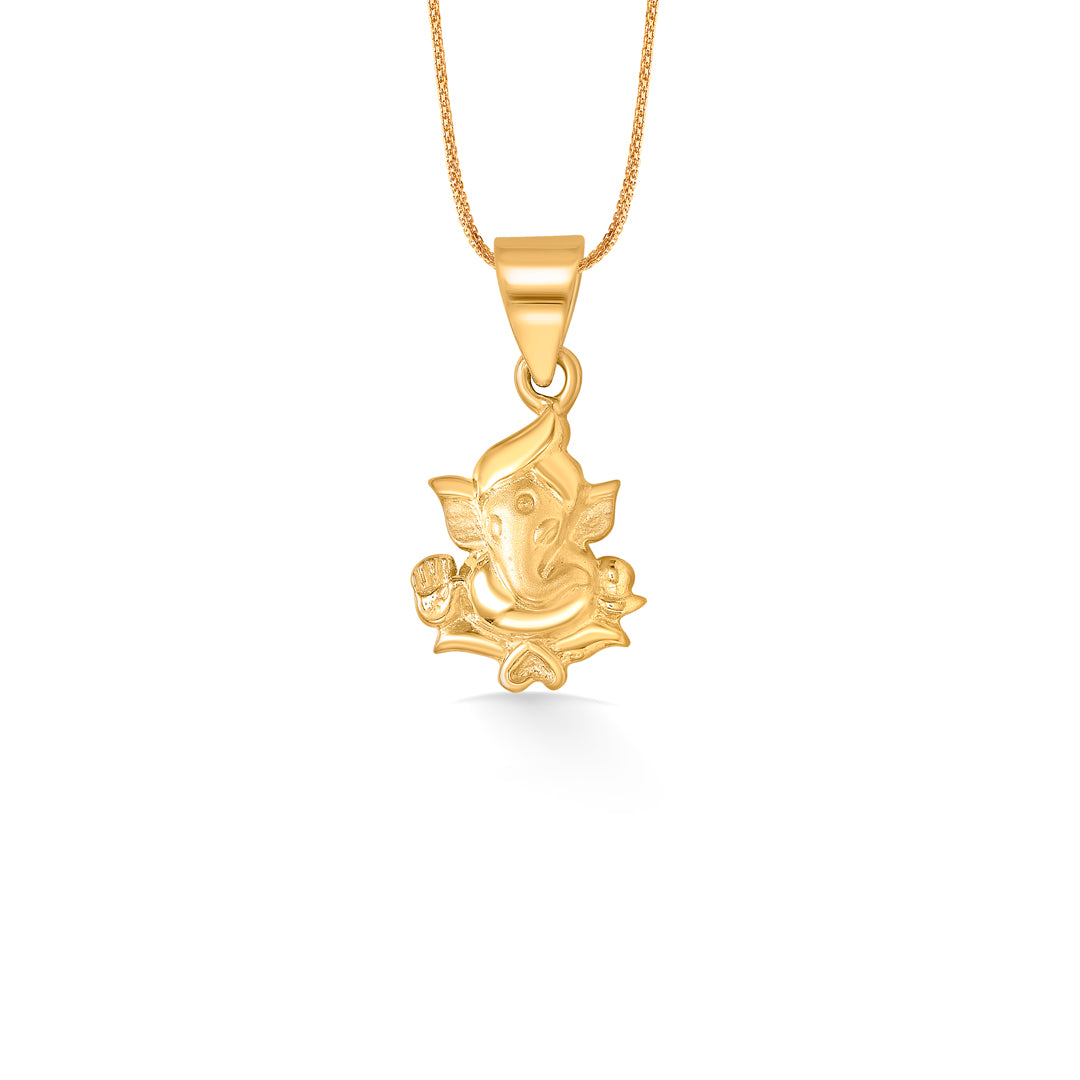Mahaganpati Yellow Gold Religious Unisex Pendant