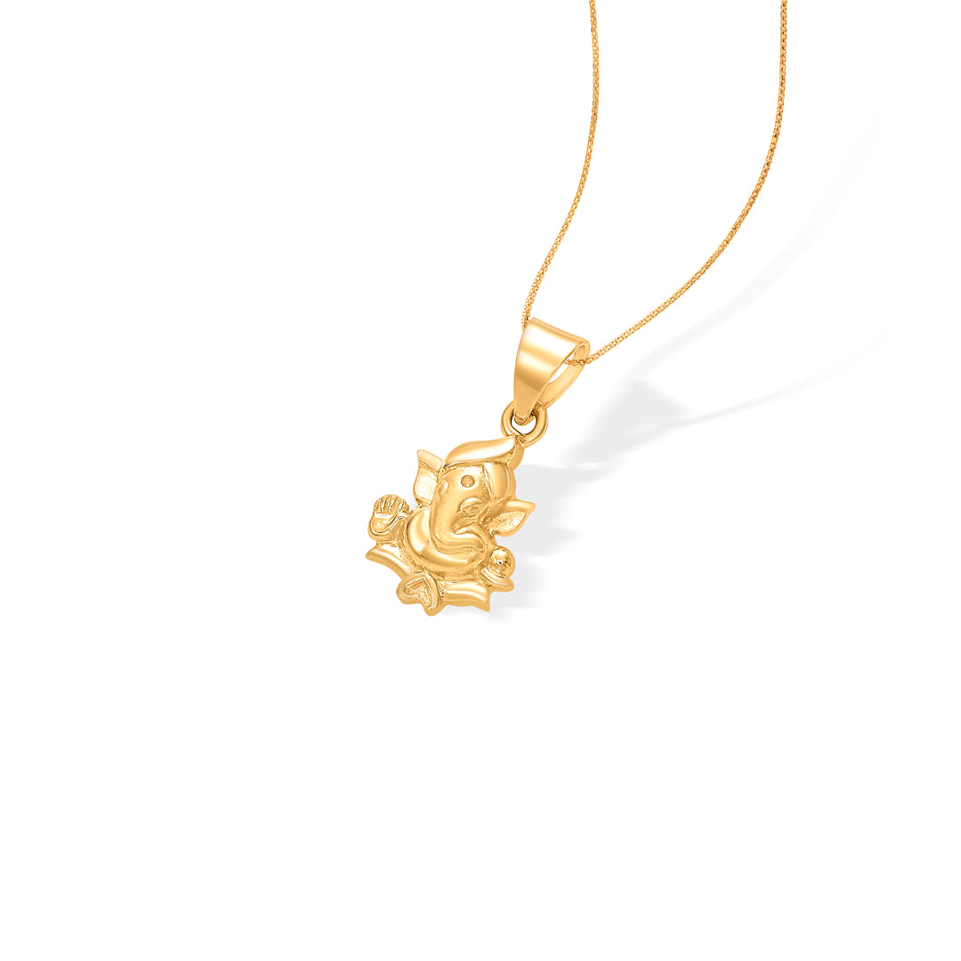 mahaganpati yellow gold religious unisex pendant
