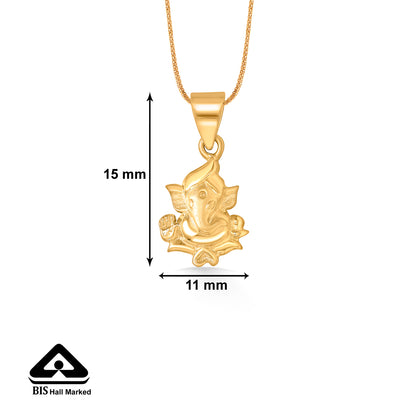 Mahaganpati Yellow Gold Religious Unisex Pendant