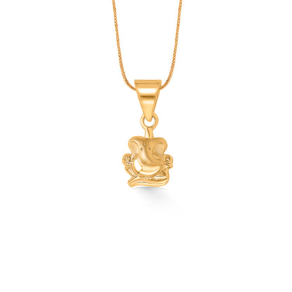 Vakratunda Ganesha Yellow Gold Religious Unisex Pendant