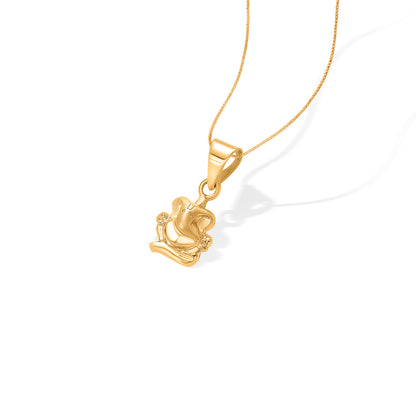 Vakratunda Ganesha Yellow Gold Religious Unisex Pendant