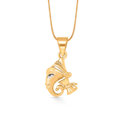 Ekdantay Ganesha Yellow Gold Religious Unisex Pendant