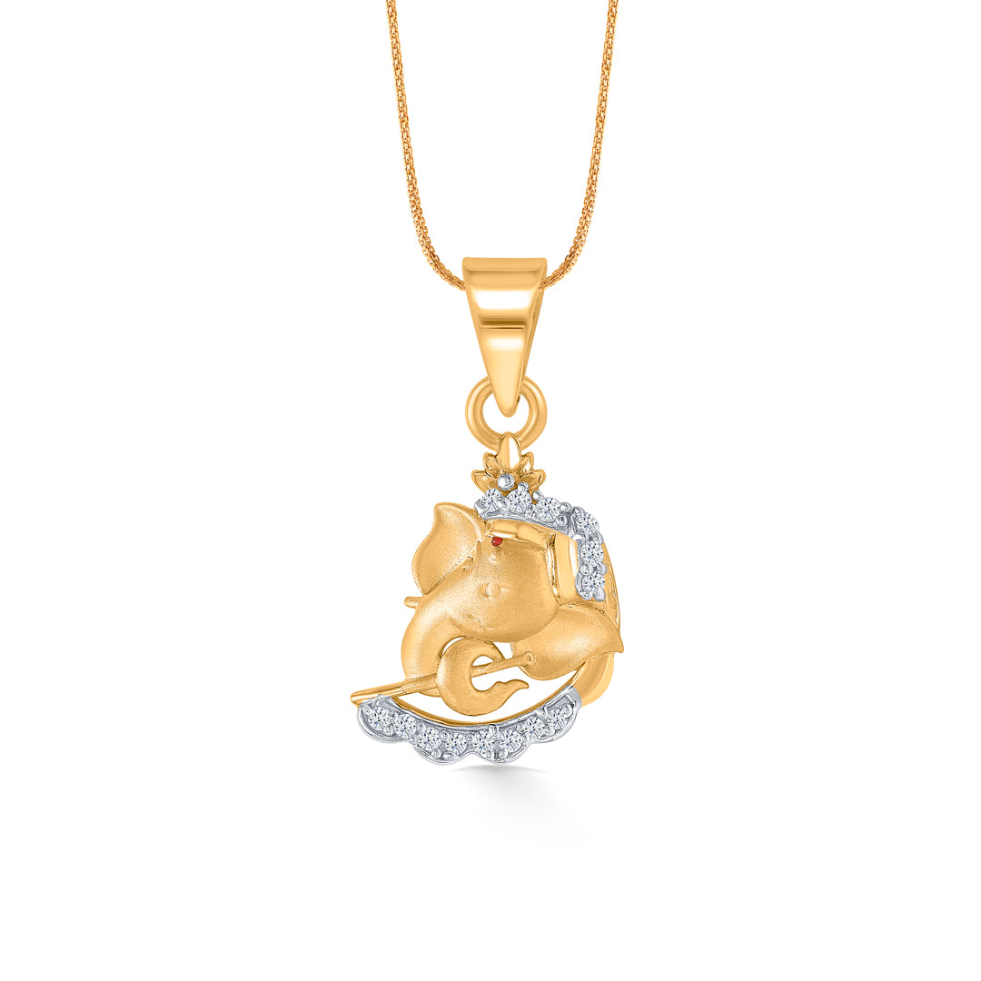 mangalmurta ganesha yellow gold religious unisex pendant