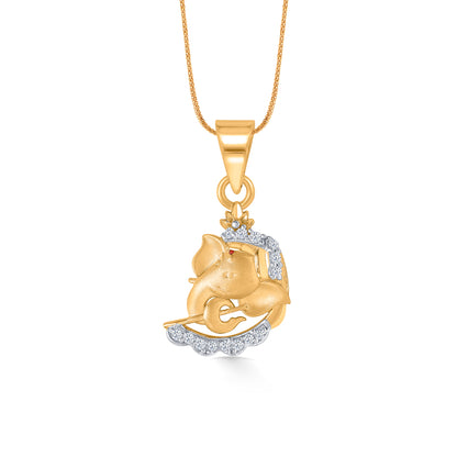 Mangalmurta Ganesha Yellow Gold Religious Unisex Pendant