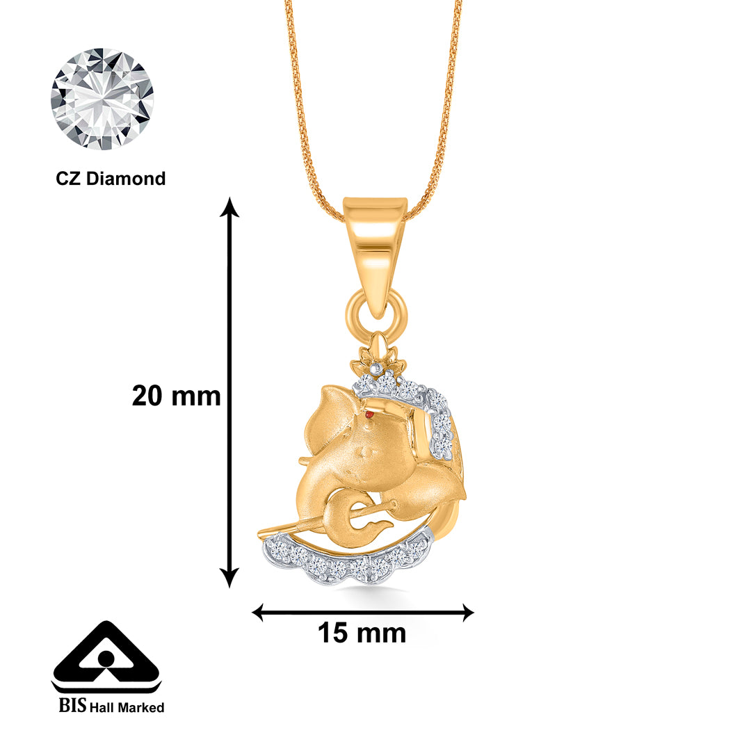mangalmurta ganesha yellow gold religious unisex pendant