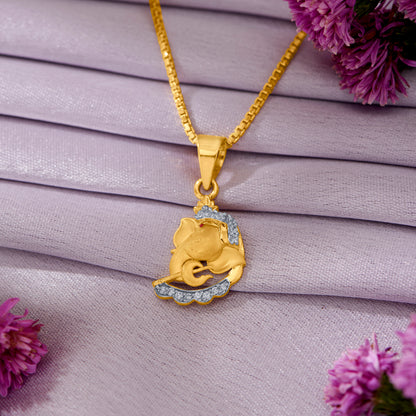 Mangalmurta Ganesha Yellow Gold Religious Unisex Pendant