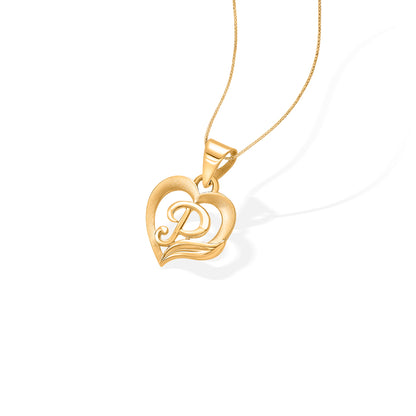 P Letter Yellow Gold Alphabet Unisex Pendant