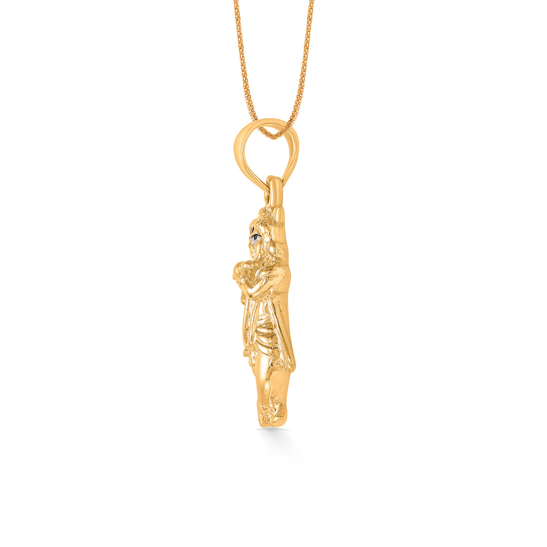 krishna yellow gold religious unisex pendant