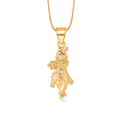 Krishna Yellow Gold Religious Unisex Pendant