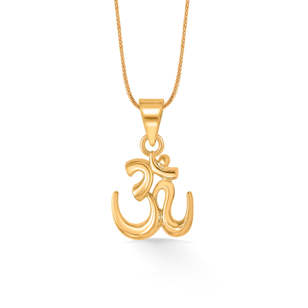 eternal om yellow gold religious unisex pendant